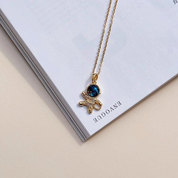 Heliophilia Silver Collar Astronaute Azul cielo y dorado Heliophilia Silver Collar Astronaute Azul cielo y dorado